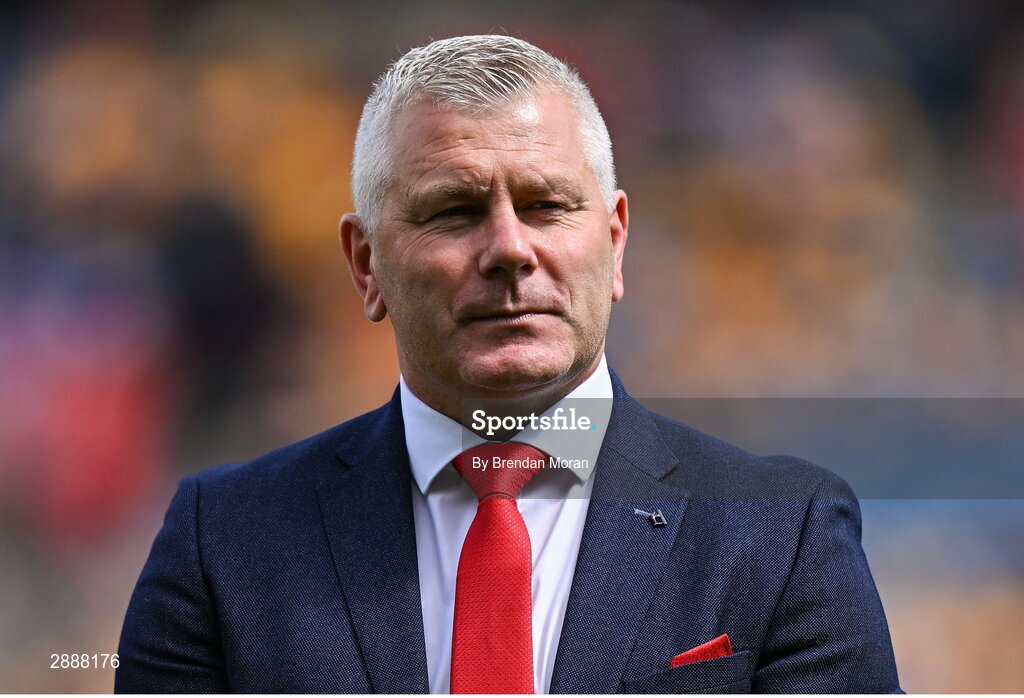 21 July 2024; Diarmuid O'Sullivan of the Cork hurling jubilee 1999 All Ireland winning team before the GAA Hurling All-Ireland Senior Championship Final between Clare and Cork at Croke Park in Dublin. Photo by Brendan Moran/Sportsfile