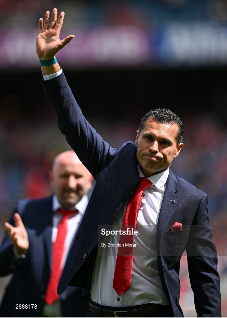 21 July 2024; Sean Óg Ó hAilpín of the Cork hurling jubilee 1999 All Ireland winning team before the GAA Hurling All-Ireland Senior Championship Final between Clare and Cork at Croke Park in Dublin. Photo by Brendan Moran/Sportsfile
