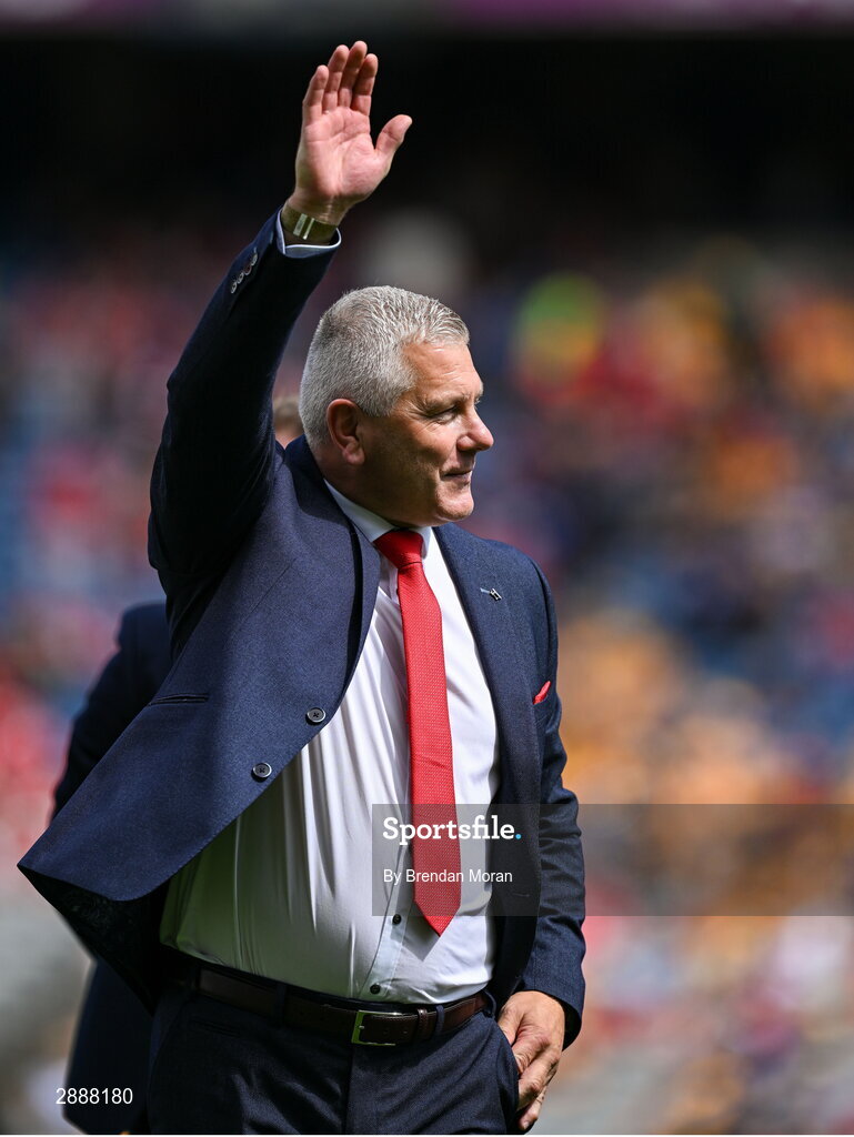 21 July 2024; Diarmuid O'Sullivan of the Cork hurling jubilee 1999 All Ireland winning team before the GAA Hurling All-Ireland Senior Championship Final between Clare and Cork at Croke Park in Dublin. Photo by Brendan Moran/Sportsfile