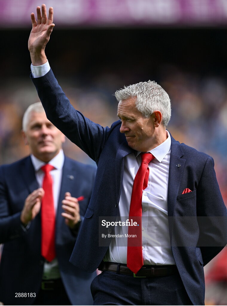 21 July 2024; John Browne of the Cork hurling jubilee 1999 All Ireland winning team before the GAA Hurling All-Ireland Senior Championship Final between Clare and Cork at Croke Park in Dublin. Photo by Brendan Moran/Sportsfile