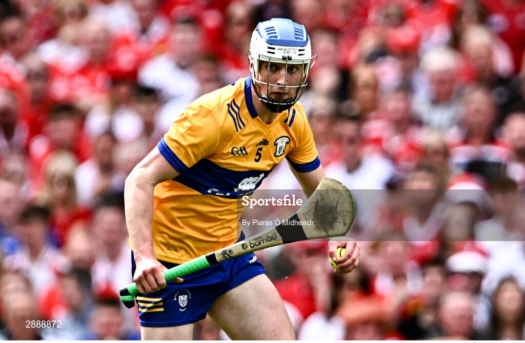 21 July 2024; Diarmuid Ryan of Clare during the GAA Hurling All-Ireland Senior Championship Final between Clare and Cork at Croke Park in Dublin. Photo by Piaras Ó Mídheach/Sportsfile