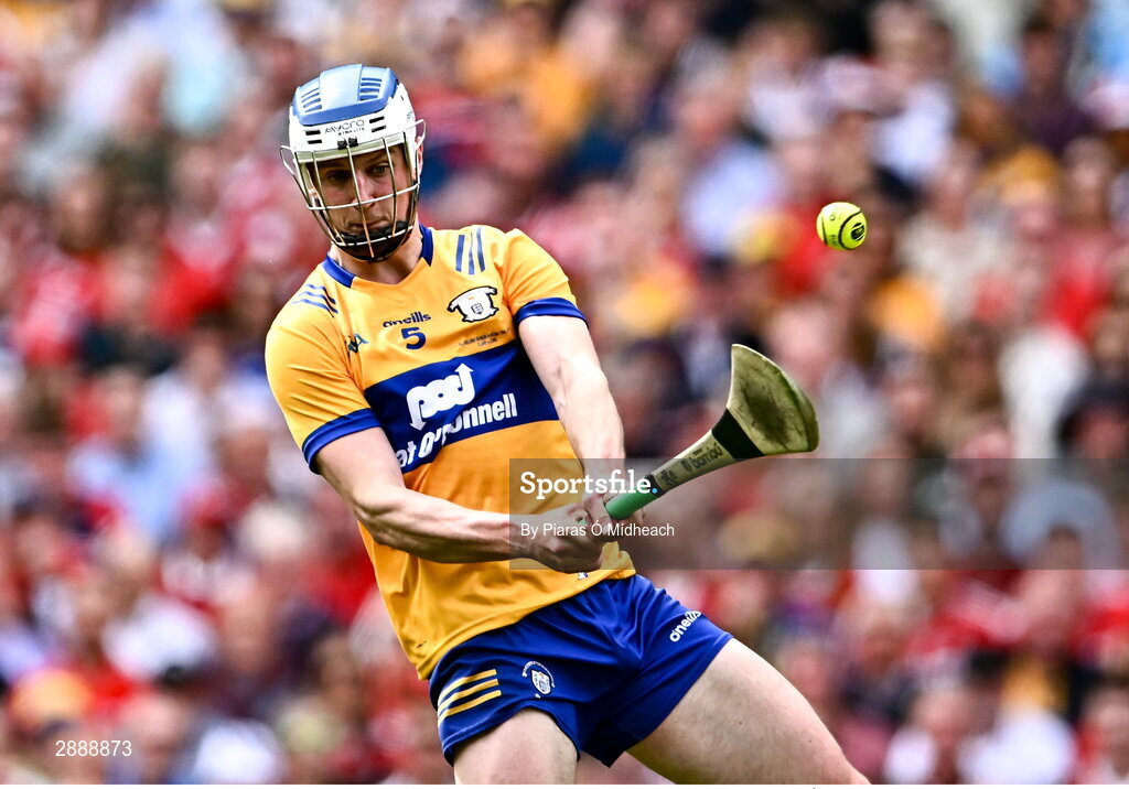 21 July 2024; Diarmuid Ryan of Clare during the GAA Hurling All-Ireland Senior Championship Final between Clare and Cork at Croke Park in Dublin. Photo by Piaras Ó Mídheach/Sportsfile