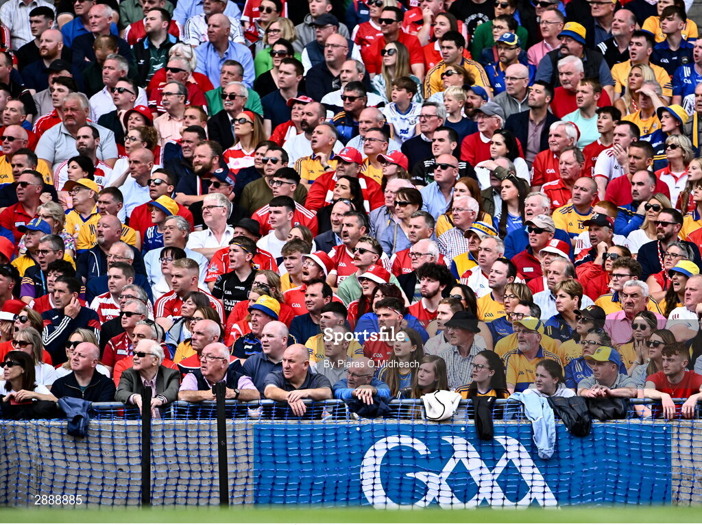 21 July 2024; Spectators during the GAA Hurling All-Ireland Senior Championship Final between Clare and Cork at Croke Park in Dublin. Photo by Piaras Ó Mídheach/Sportsfile