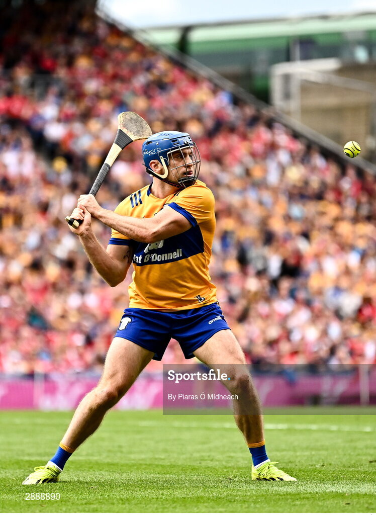 21 July 2024; Shane O'Donnell of Clare during the GAA Hurling All-Ireland Senior Championship Final between Clare and Cork at Croke Park in Dublin. Photo by Piaras Ó Mídheach/Sportsfile