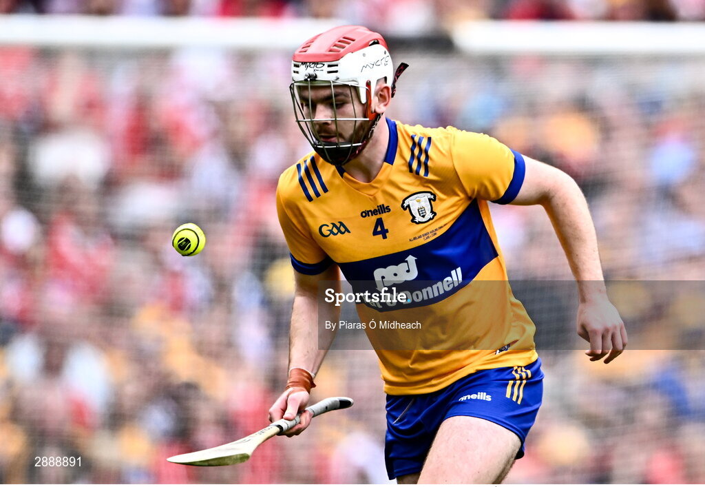 21 July 2024; Conor Leen of Clare during the GAA Hurling All-Ireland Senior Championship Final between Clare and Cork at Croke Park in Dublin. Photo by Piaras Ó Mídheach/Sportsfile