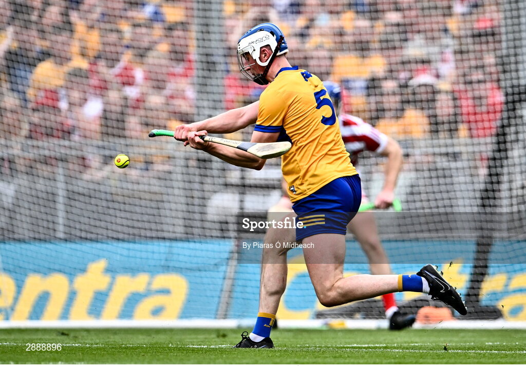 21 July 2024; Diarmuid Ryan of Clare during the GAA Hurling All-Ireland Senior Championship Final between Clare and Cork at Croke Park in Dublin. Photo by Piaras Ó Mídheach/Sportsfile