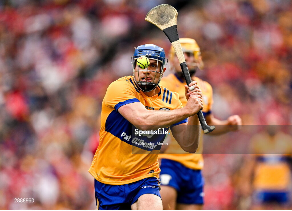 21 July 2024; Shane O'Donnell of Clare during the GAA Hurling All-Ireland Senior Championship Final between Clare and Cork at Croke Park in Dublin. Photo by Brendan Moran/Sportsfile