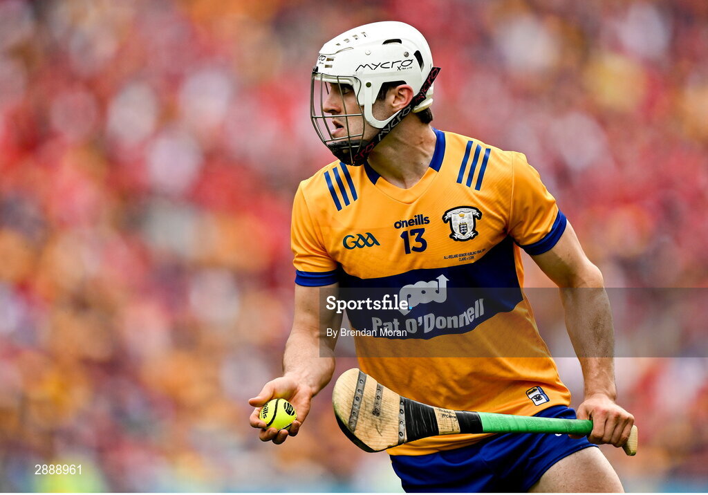 21 July 2024; Aidan McCarthy of Clare during the GAA Hurling All-Ireland Senior Championship Final between Clare and Cork at Croke Park in Dublin. Photo by Brendan Moran/Sportsfile