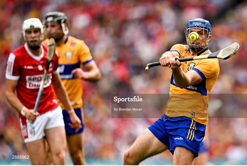 21 July 2024; Shane O'Donnell of Clare during the GAA Hurling All-Ireland Senior Championship Final between Clare and Cork at Croke Park in Dublin. Photo by Brendan Moran/Sportsfile