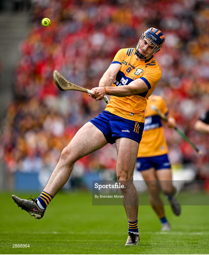 21 July 2024; David Fitzgerald of Clare during the GAA Hurling All-Ireland Senior Championship Final between Clare and Cork at Croke Park in Dublin. Photo by Brendan Moran/Sportsfile