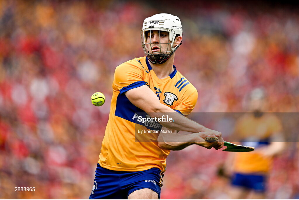 21 July 2024; Aidan McCarthy of Clare during the GAA Hurling All-Ireland Senior Championship Final between Clare and Cork at Croke Park in Dublin. Photo by Brendan Moran/Sportsfile