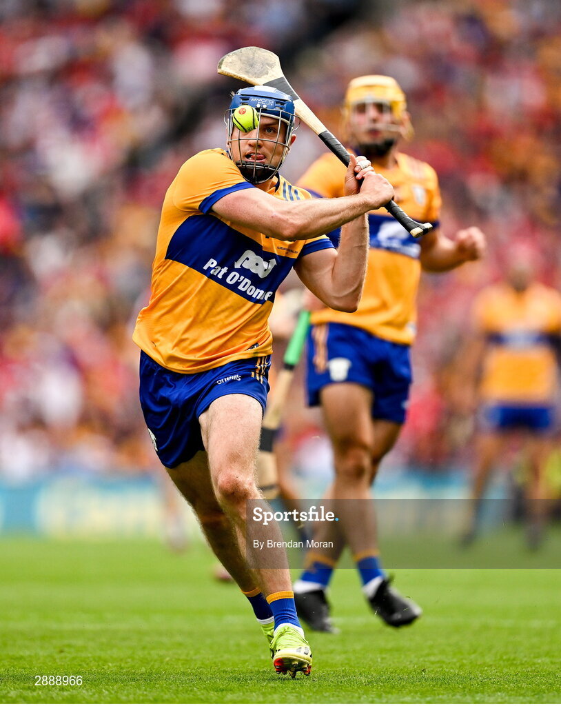21 July 2024; Shane O'Donnell of Clare during the GAA Hurling All-Ireland Senior Championship Final between Clare and Cork at Croke Park in Dublin. Photo by Brendan Moran/Sportsfile