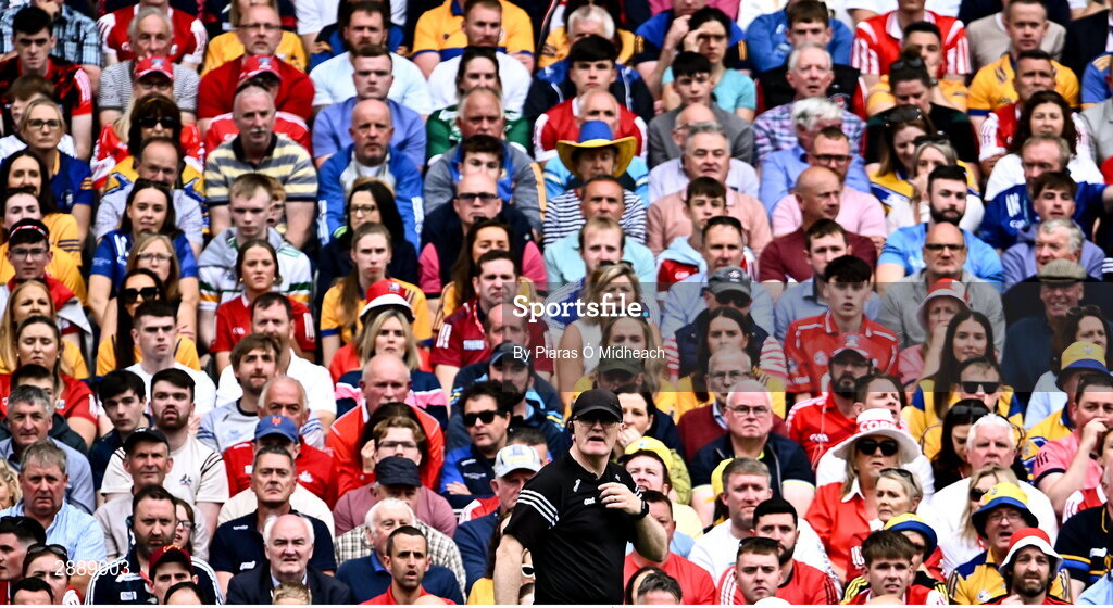 21 July 2024; Clare manager Brian Lohan during the GAA Hurling All-Ireland Senior Championship Final between Clare and Cork at Croke Park in Dublin. Photo by Piaras Ó Mídheach/Sportsfile