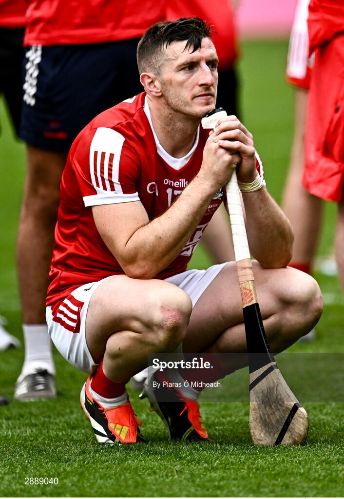 21 July 2024; Patrick Horgan of Cork after his side's defeat in the GAA Hurling All-Ireland Senior Championship Final between Clare and Cork at Croke Park in Dublin. Photo by Piaras Ó Mídheach/Sportsfile