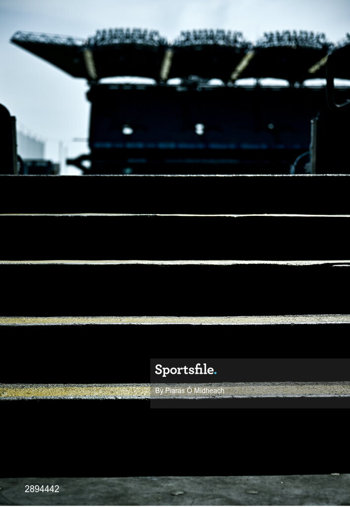 28 July 2024; Steps leading to seats in the Hogan Stand before the GAA Football All-Ireland Senior Championship Final match between Armagh and Galway at Croke Park in Dublin. Photo by Piaras Ó Mídheach/Sportsfile