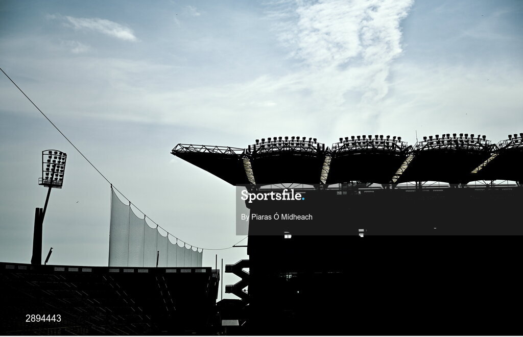 28 July 2024; A general view of Hill 16 and the Cusack Stand before the GAA Football All-Ireland Senior Championship Final match between Armagh and Galway at Croke Park in Dublin. Photo by Piaras Ó Mídheach/Sportsfile