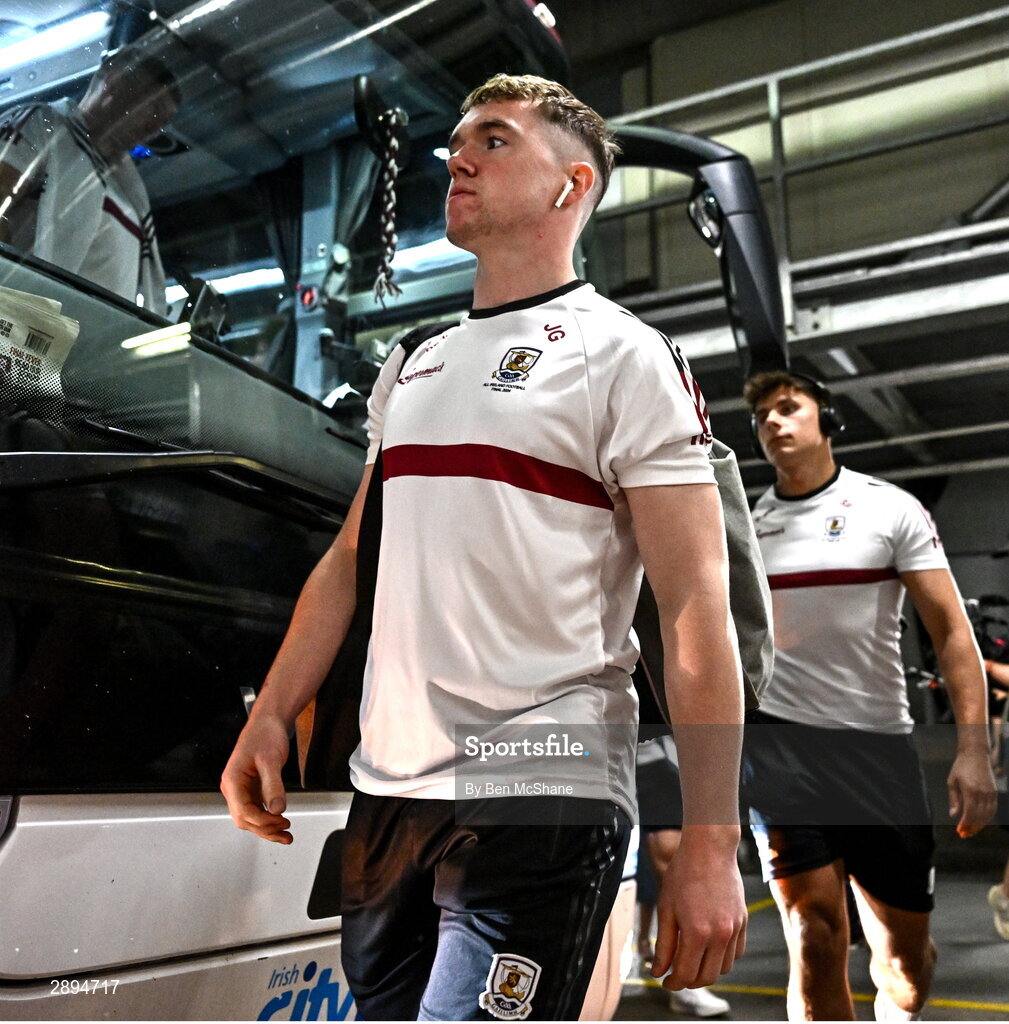 28 July 2024; Jack Glynn of Galway arrives before the GAA Football All-Ireland Senior Championship Final match between Armagh and Galway at Croke Park in Dublin. Photo by Ben McShane/Sportsfile