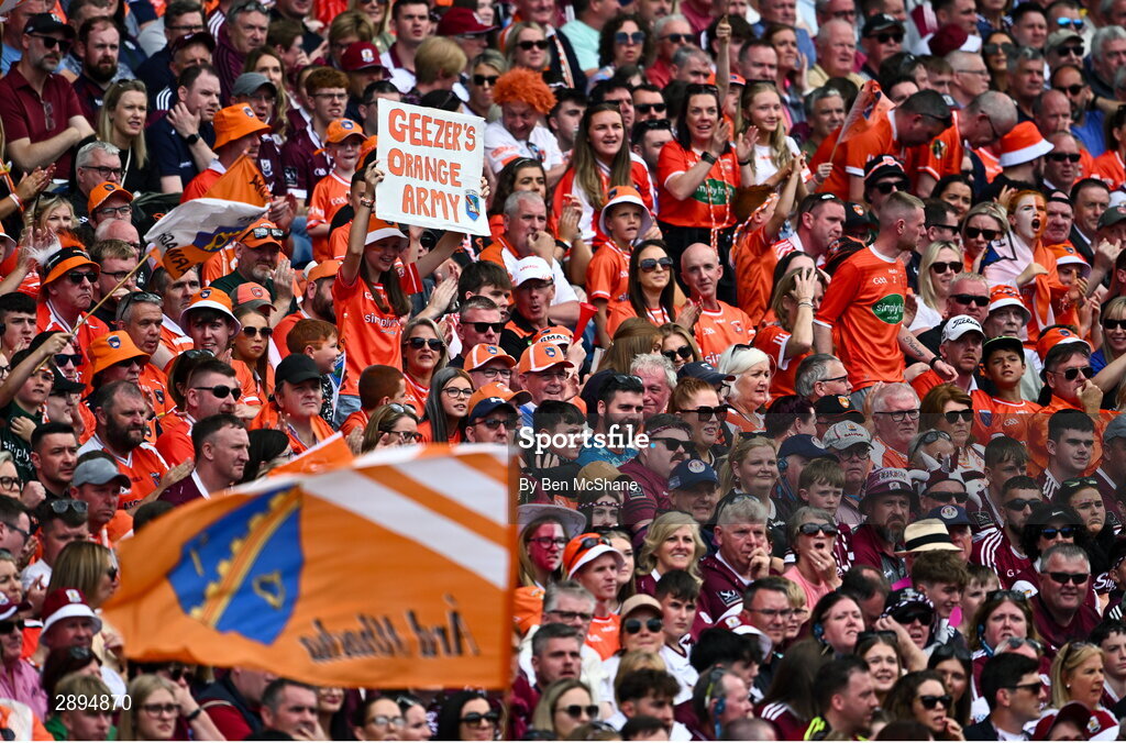 28 July 2024; Armagh supporters during the GAA Football All-Ireland Senior Championship Final match between Armagh and Galway at Croke Park in Dublin. Photo by Ben McShane/Sportsfile