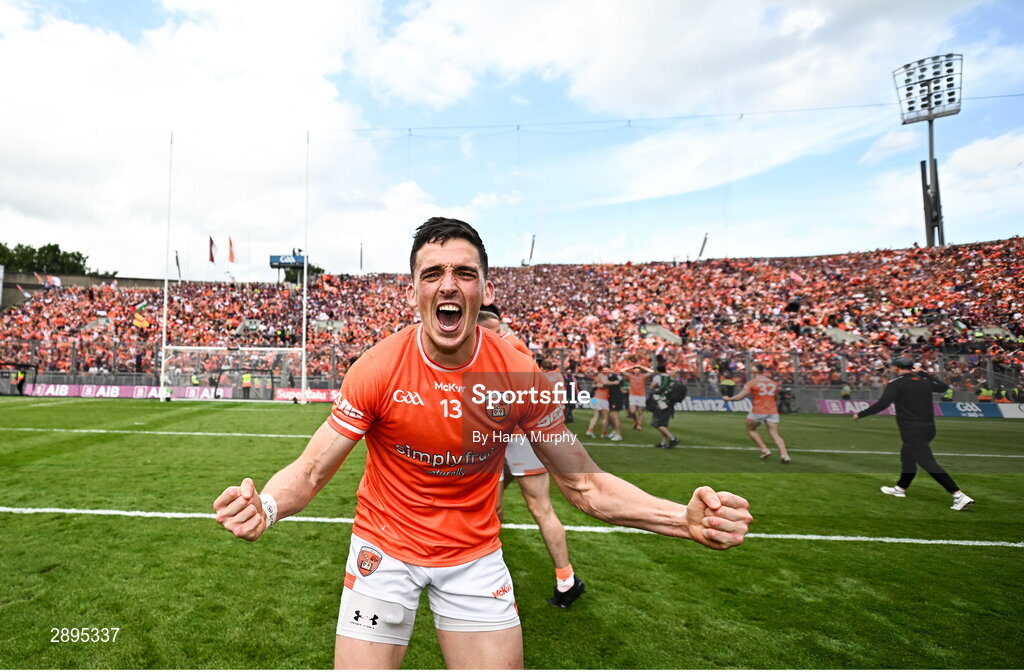 28 July 2024; Rory Grugan of Armagh after his side's victory in the GAA Football All-Ireland Senior Championship Final match between Armagh and Galway at Croke Park in Dublin. Photo by Harry Murphy/Sportsfile