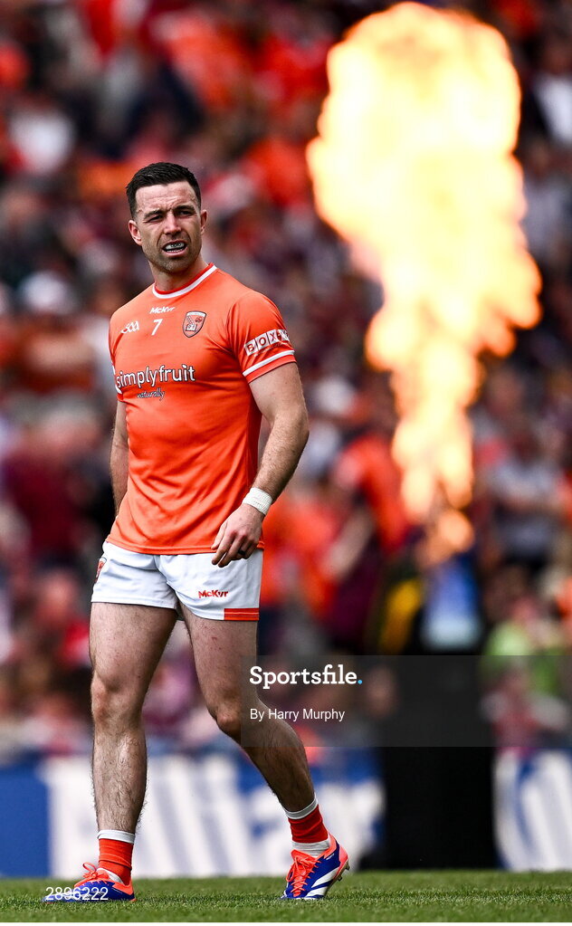 28 July 2024; Aidan Forker of Armagh before the GAA Football All-Ireland Senior Championship Final match between Armagh and Galway at Croke Park in Dublin. Photo by Harry Murphy/Sportsfile