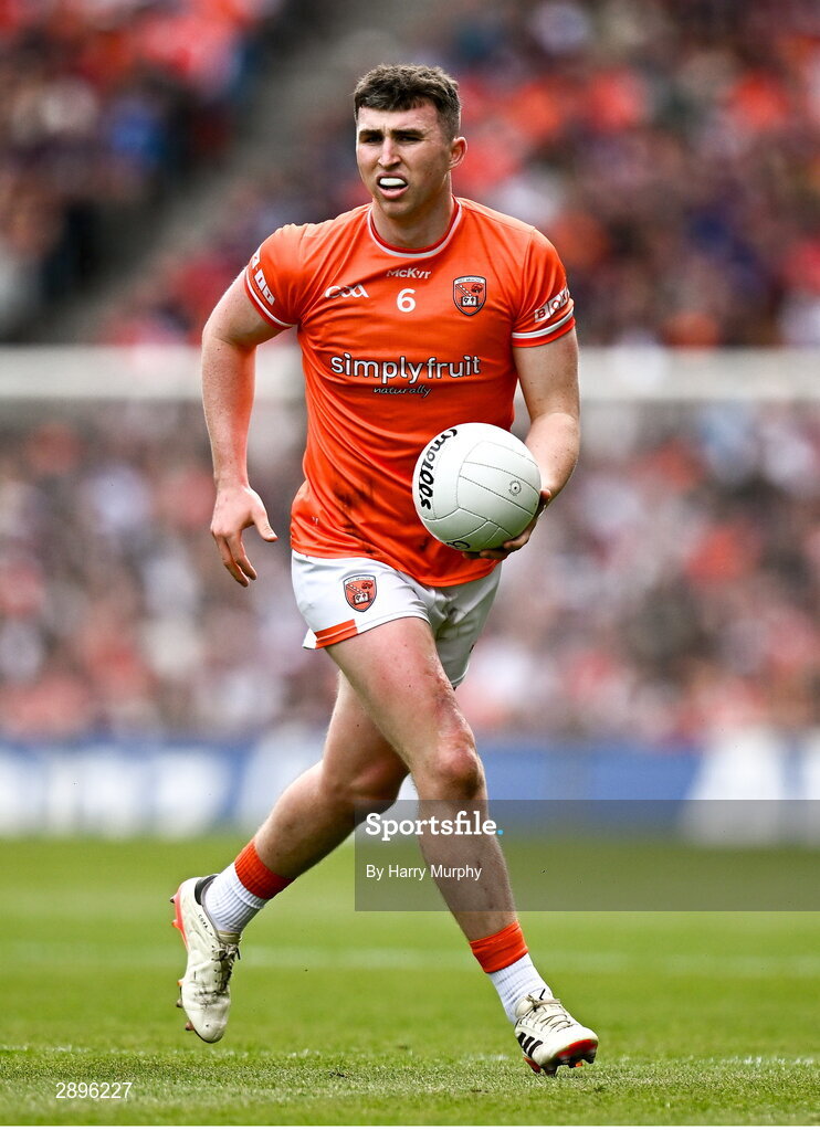 28 July 2024; Tiernan Kelly of Armagh during the GAA Football All-Ireland Senior Championship Final match between Armagh and Galway at Croke Park in Dublin. Photo by Harry Murphy/Sportsfile
