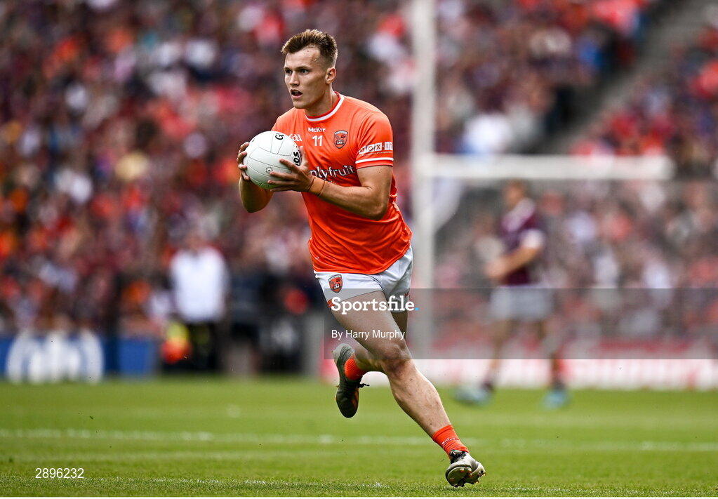 28 July 2024; Rian O'Neill of Armagh during the GAA Football All-Ireland Senior Championship Final match between Armagh and Galway at Croke Park in Dublin. Photo by Harry Murphy/Sportsfile