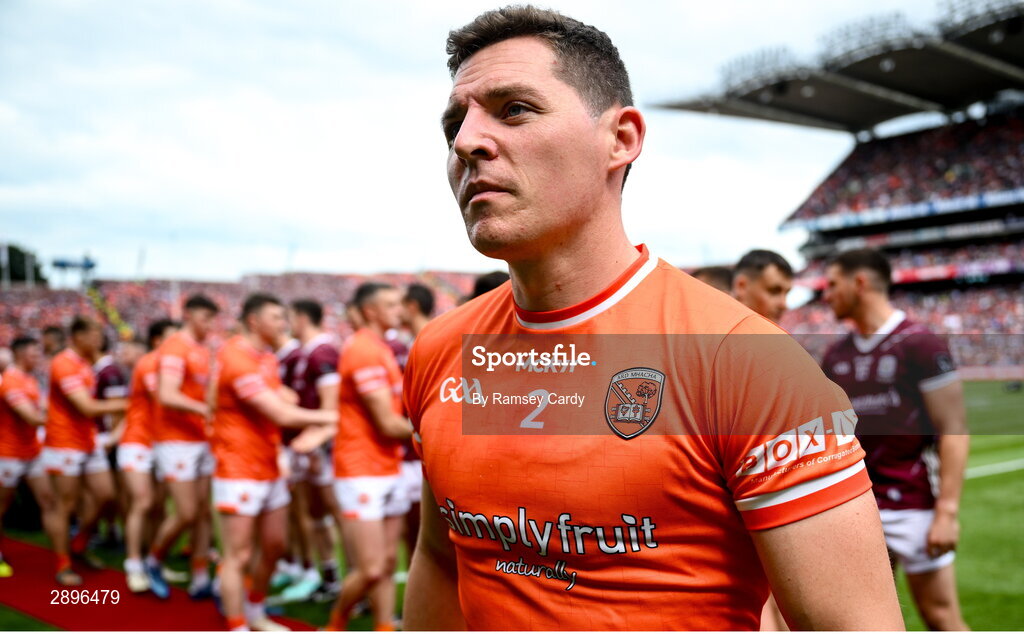 28 July 2024; Paddy Burns of Armagh before the GAA Football All-Ireland Senior Championship Final match between Armagh and Galway at Croke Park in Dublin. Photo by Ramsey Cardy/Sportsfile