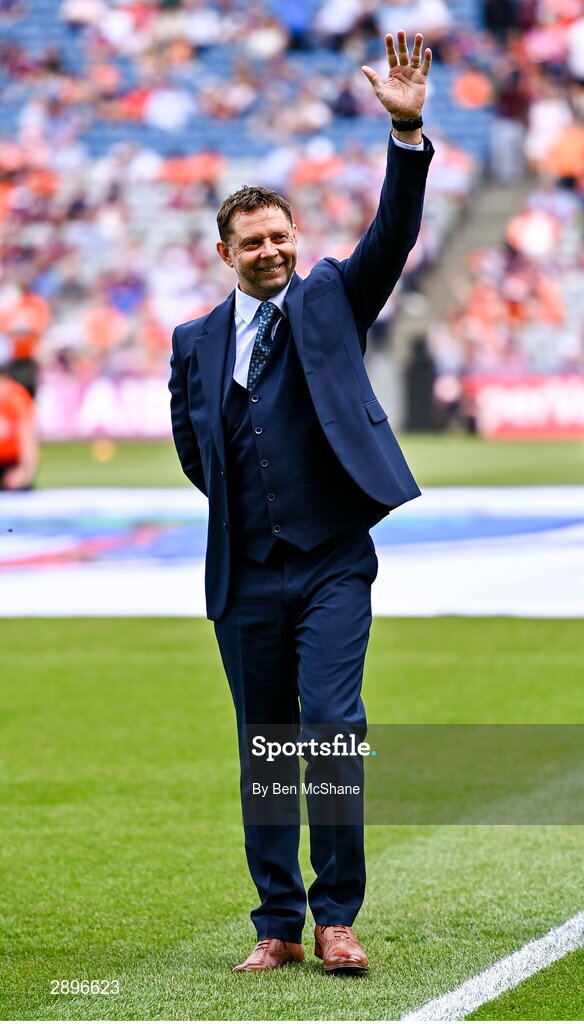 28 July 2024; Cormac Murphy of the 1999 All-Ireland winning Meath football jubilee team who were honoured before the GAA Football All-Ireland Senior Championship Final match between Armagh and Galway at Croke Park in Dublin. Photo by Ben McShane/Sportsfile