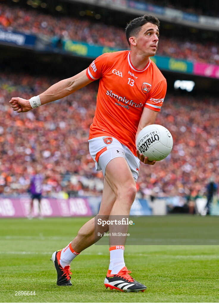 28 July 2024; Rory Grugan of Armagh during the GAA Football All-Ireland Senior Championship Final match between Armagh and Galway at Croke Park in Dublin. Photo by Ben McShane/Sportsfile