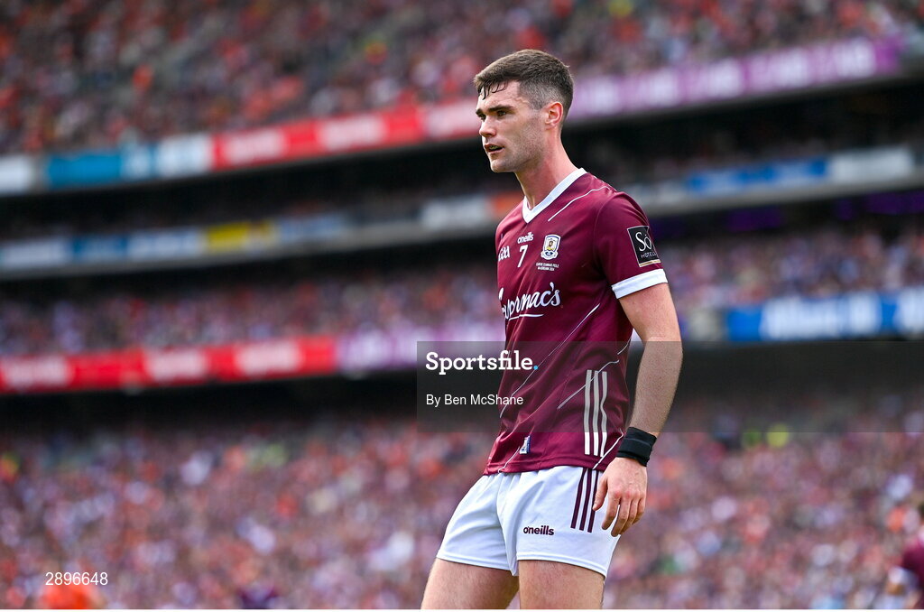28 July 2024; Séan Mulkerrin of Galway during the GAA Football All-Ireland Senior Championship Final match between Armagh and Galway at Croke Park in Dublin. Photo by Ben McShane/Sportsfile