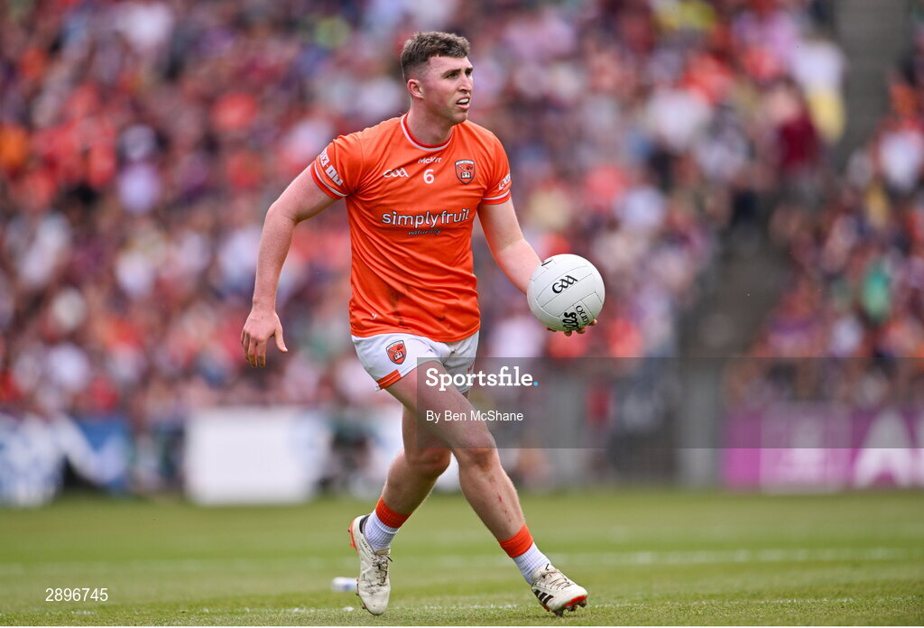 28 July 2024; Tiernan Kelly of Armagh during the GAA Football All-Ireland Senior Championship Final match between Armagh and Galway at Croke Park in Dublin. Photo by Ben McShane/Sportsfile