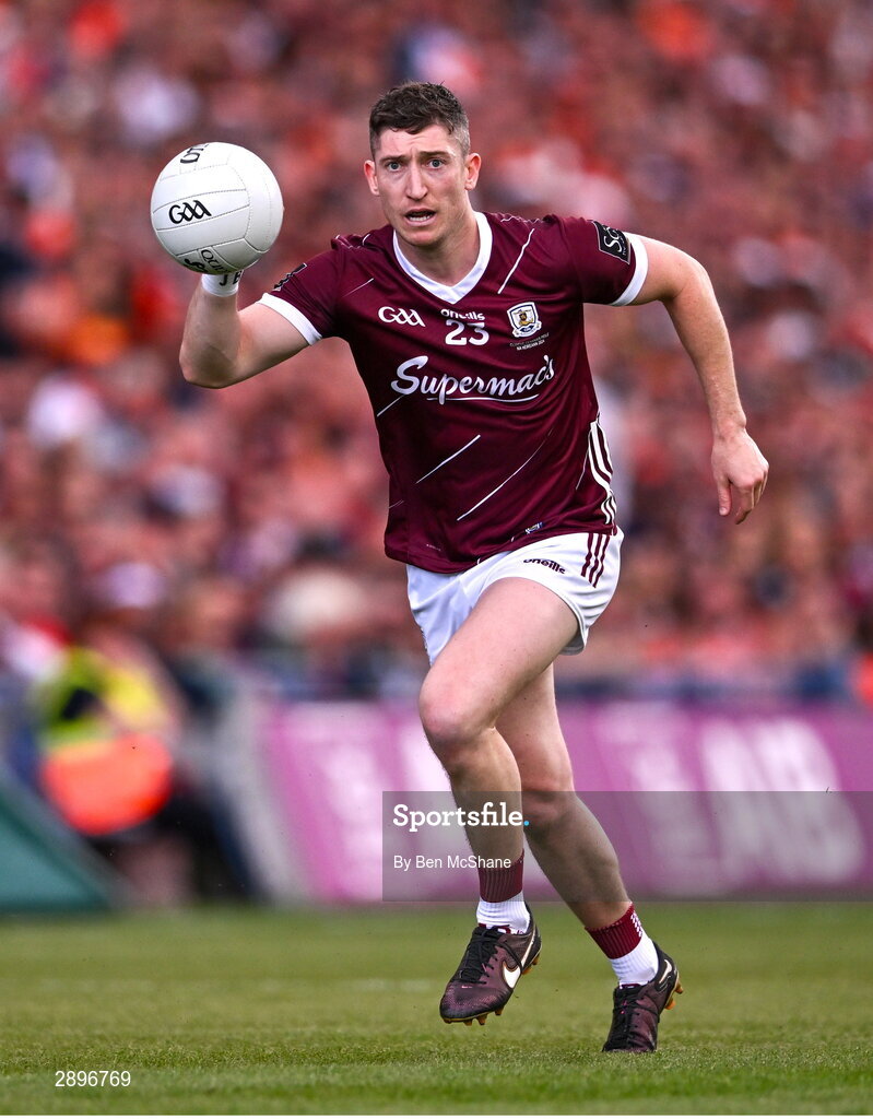 28 July 2024; Johnny Heaney of Galway during the GAA Football All-Ireland Senior Championship Final match between Armagh and Galway at Croke Park in Dublin. Photo by Ben McShane/Sportsfile