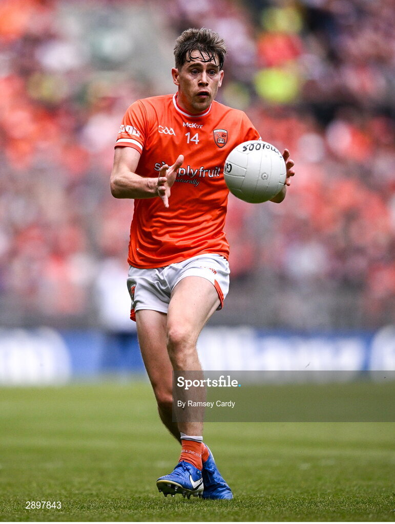 28 July 2024; Andrew Murnin of Armagh during the GAA Football All-Ireland Senior Championship Final match between Armagh and Galway at Croke Park in Dublin. Photo by Ramsey Cardy/Sportsfile