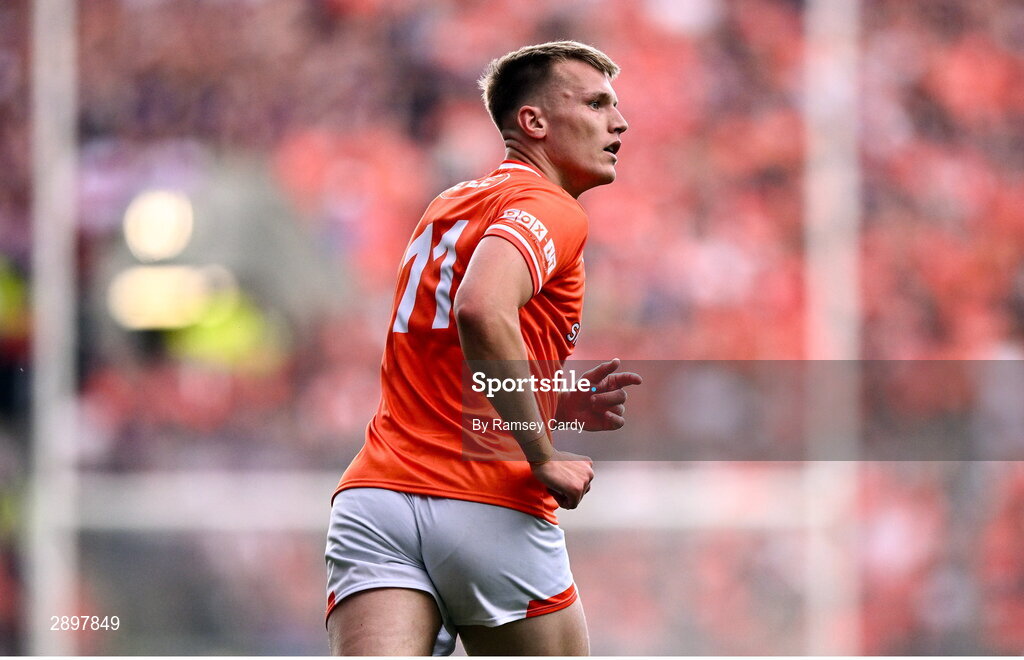 28 July 2024; Rian O'Neill of Armagh during the GAA Football All-Ireland Senior Championship Final match between Armagh and Galway at Croke Park in Dublin. Photo by Ramsey Cardy/Sportsfile