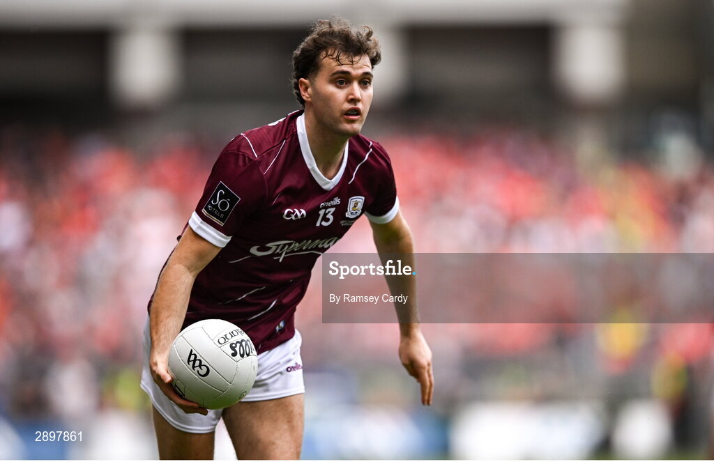 28 July 2024; Robert Finnerty of Galway during the GAA Football All-Ireland Senior Championship Final match between Armagh and Galway at Croke Park in Dublin. Photo by Ramsey Cardy/Sportsfile