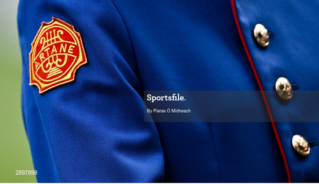 28 July 2024; A detailed view of the uniform of a member of The Artane Band at the GAA Football All-Ireland Senior Championship Final match between Armagh and Galway at Croke Park in Dublin. Photo by Piaras Ó Mídheach/Sportsfile