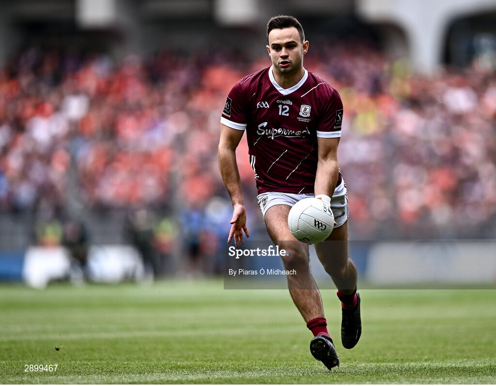 28 July 2024; Cillian McDaid of Galway during the GAA Football All-Ireland Senior Championship Final match between Armagh and Galway at Croke Park in Dublin. Photo by Piaras Ó Mídheach/Sportsfile