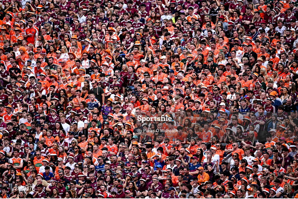 28 July 2024; Supporters during the GAA Football All-Ireland Senior Championship Final match between Armagh and Galway at Croke Park in Dublin. Photo by Piaras Ó Mídheach/Sportsfile
