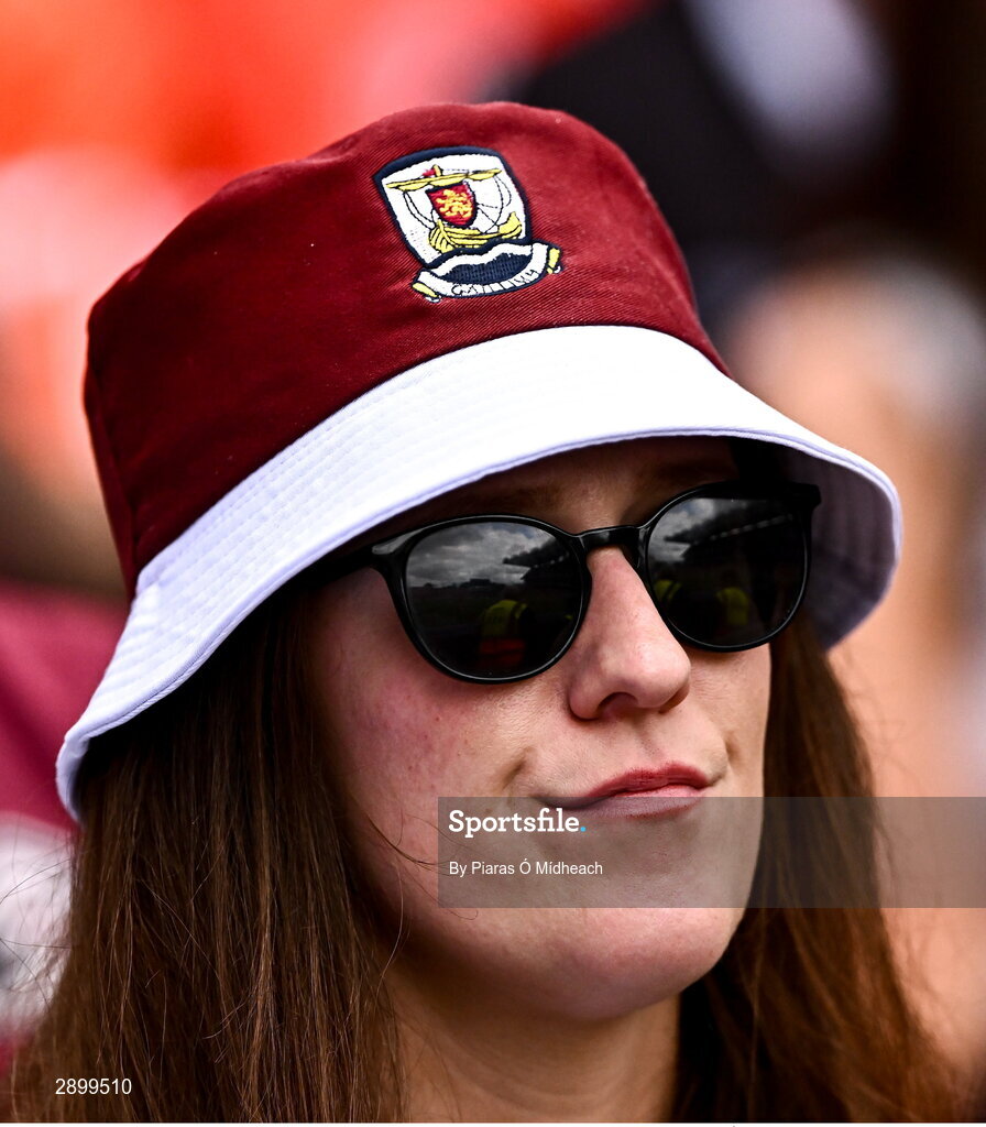 28 July 2024; A Galway supporter during the GAA Football All-Ireland Senior Championship Final match between Armagh and Galway at Croke Park in Dublin. Photo by Piaras Ó Mídheach/Sportsfile
