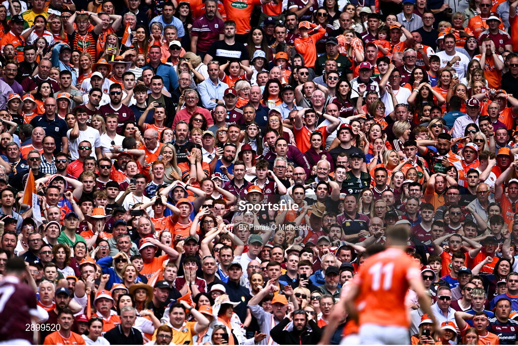 28 July 2024; Supporters during the GAA Football All-Ireland Senior Championship Final match between Armagh and Galway at Croke Park in Dublin. Photo by Piaras Ó Mídheach/Sportsfile
