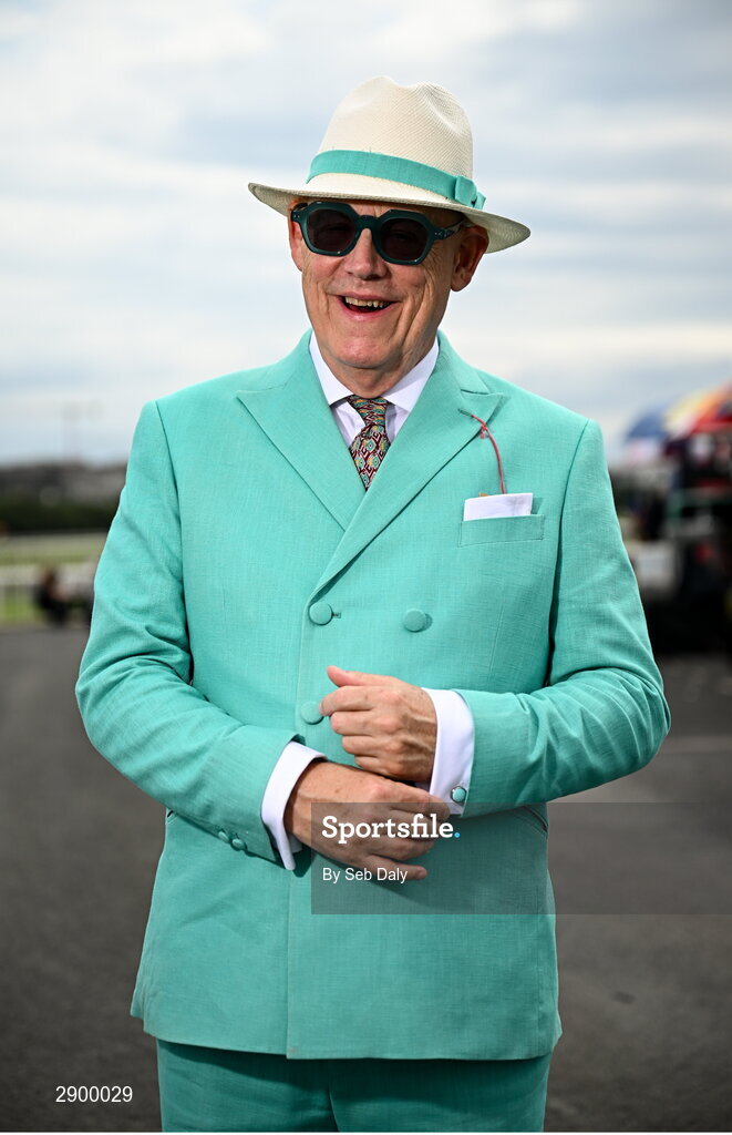 31 July 2024; Racegoer Stevie Bennett, from London, England, stands for a portrait ahead of racing on day three of the Galway Races Summer Festival at Ballybrit Racecourse in Galway. Photo by Seb Daly/Sportsfile