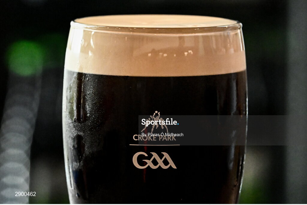 21 July 2024; A pint of Guinness in a Croke Park branding glass inside the stadium at the GAA Hurling All-Ireland Senior Championship Final between Clare and Cork at Croke Park in Dublin. Photo by Piaras Ó Mídheach/Sportsfile