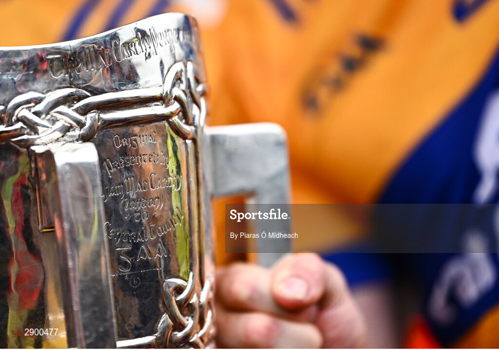 21 July 2024; Clare players celebrate with the Liam MacCarthy Cup after their side's victory in the GAA Hurling All-Ireland Senior Championship Final between Clare and Cork at Croke Park in Dublin. Photo by Piaras Ó Mídheach/Sportsfile