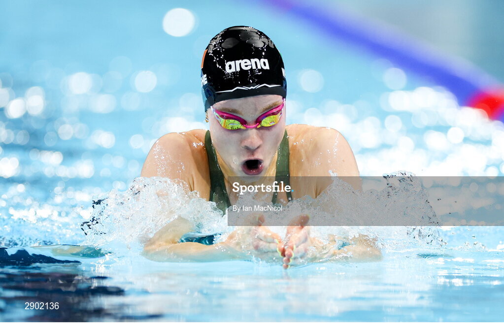 2 August 2024; Ellen Walshe of Team Ireland in action during the women's 200m individual medley heats at the Paris La Défense Arena during the 2024 Paris Summer Olympic Games in Paris, France. Photo by Ian MacNicol/Sportsfile