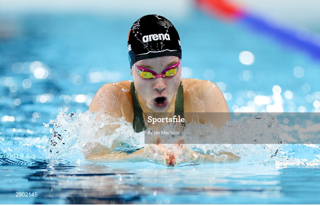 2 August 2024; Ellen Walshe of Team Ireland in action during the women's 200m individual medley heats at the Paris La Défense Arena during the 2024 Paris Summer Olympic Games in Paris, France. Photo by Ian MacNicol/Sportsfile