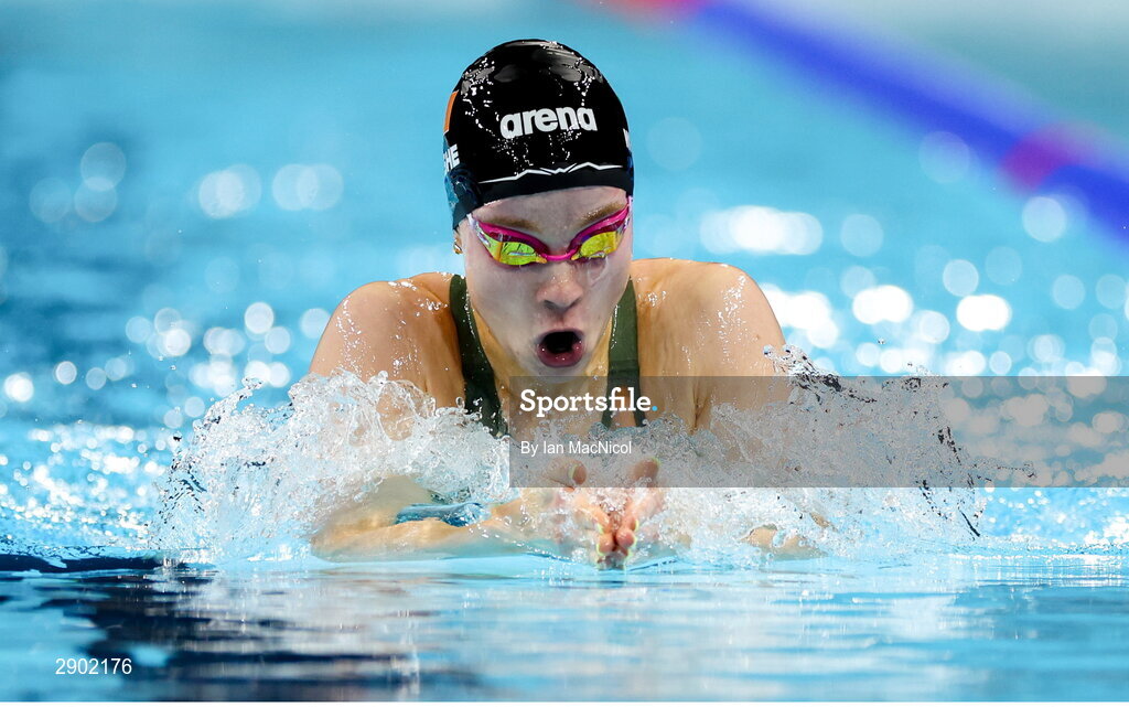 2 August 2024; Ellen Walshe of Team Ireland in action during the women's 200m individual medley heats at the Paris La Défense Arena during the 2024 Paris Summer Olympic Games in Paris, France. Photo by Ian MacNicol/Sportsfile