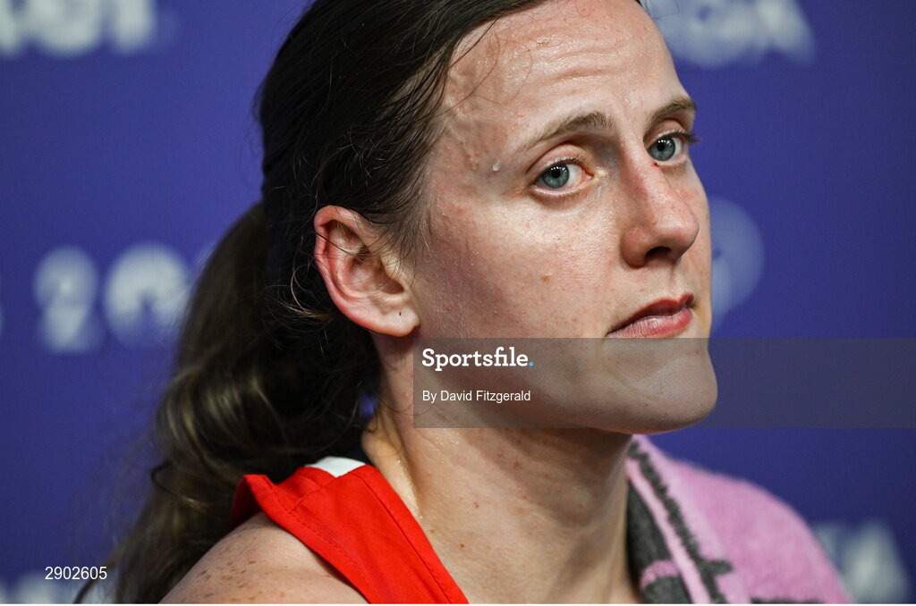 2 August 2024; Michaela Walsh of Team Ireland after her loss to Svetlana Kamenova Staneva of Team Bulgaria in their women's 57Kg round of 16 bout at the North Paris Arena during the 2024 Paris Summer Olympic Games in Paris, France. Photo by David Fitzgerald/Sportsfile