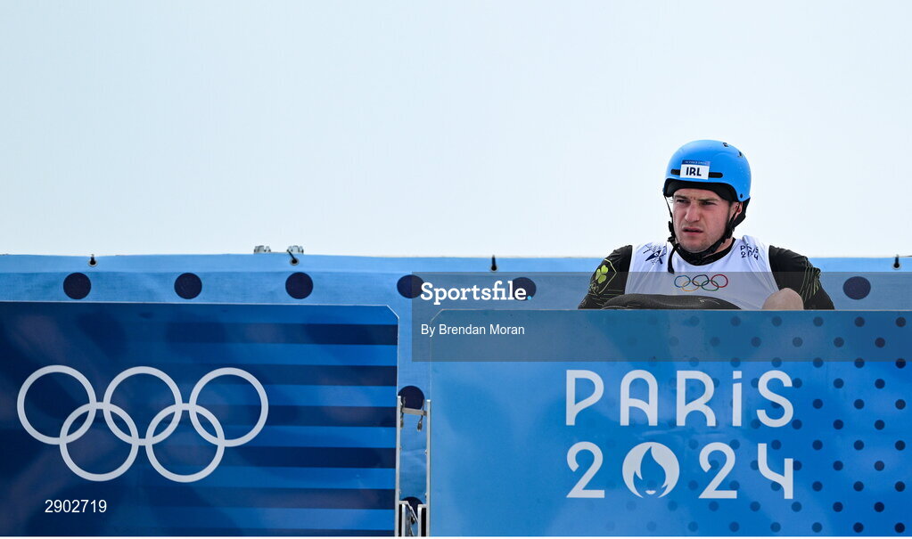 2 August 2024; Noel Hendrick of Team Ireland before competing in the men's kayak cross time trial at the Vaires-sur-Marne Nautical Stadium during the 2024 Paris Summer Olympic Games in Paris, France. Photo by Brendan Moran/Sportsfile