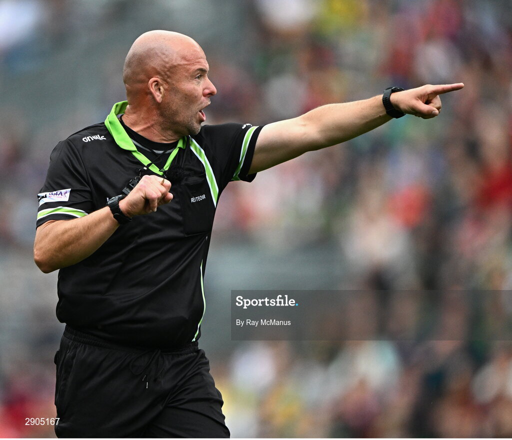 4 August 2024; Referee Jonathan Murphy during the TG4 All-Ireland Ladies Football Senior Championship final match between Galway and Kerry at Croke Park, Dublin. Photo by Ray McManus/Sportsfile