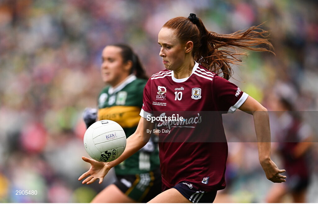4 August 2024; Olivia Divilly of Galway during the TG4 All-Ireland Ladies Football Senior Championship final match between Galway and Kerry at Croke Park, Dublin. Photo by Seb Daly/Sportsfile